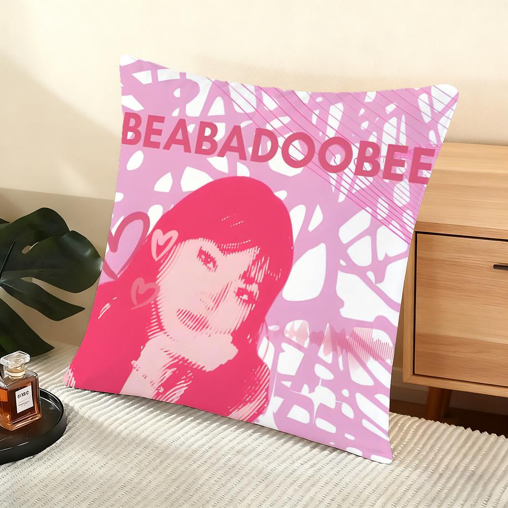 B-Beabadoobee Cushion Cover Soft Short Plush Pillow Cover Smooth Cozy Texture Aesthetic Cushion Case Home Decor