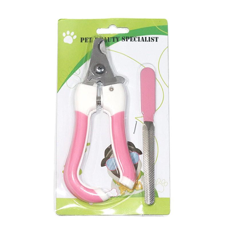 Pet Nail Clipper Set Cats Stainless Steel Trimmer With File Small Large Size Pink Blue