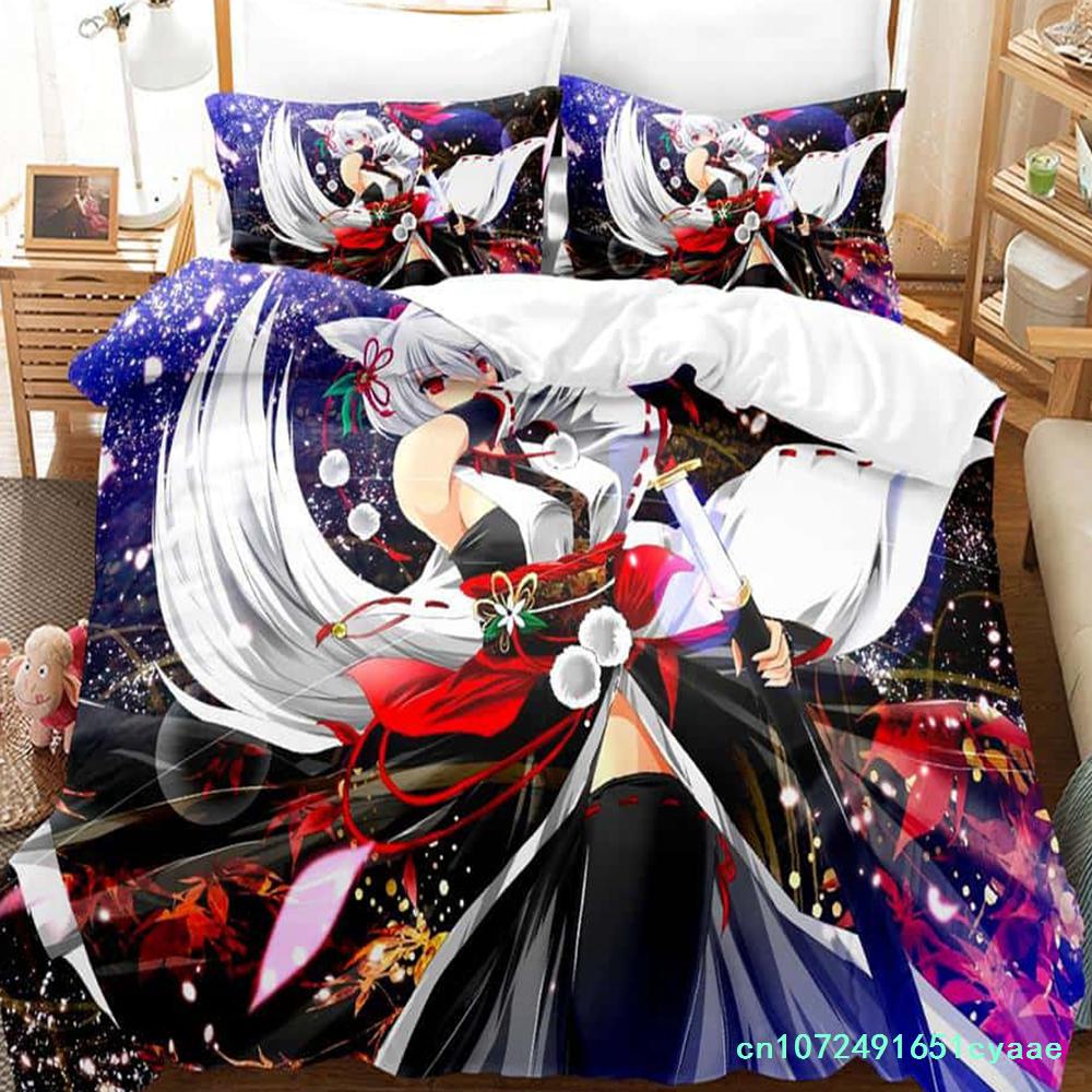 3D Anime Kawaii Girls Momiji Inubashiri Bedding Set Single Twin Full Queen King Size Bed Set Adult Kid Bedroom Duvetcover Sets