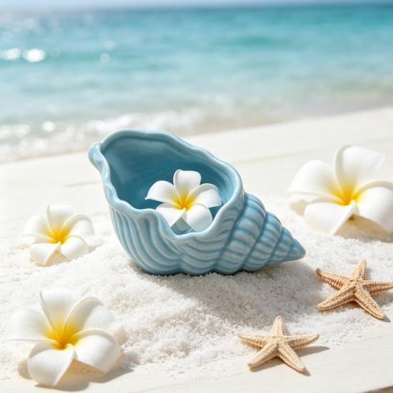 Shell Jewelry Tray, Ceramic Compact Storage Dish, Durable Scratch-Resistant Organizer, for Rings Earrings Necklaces Bracelets Watches