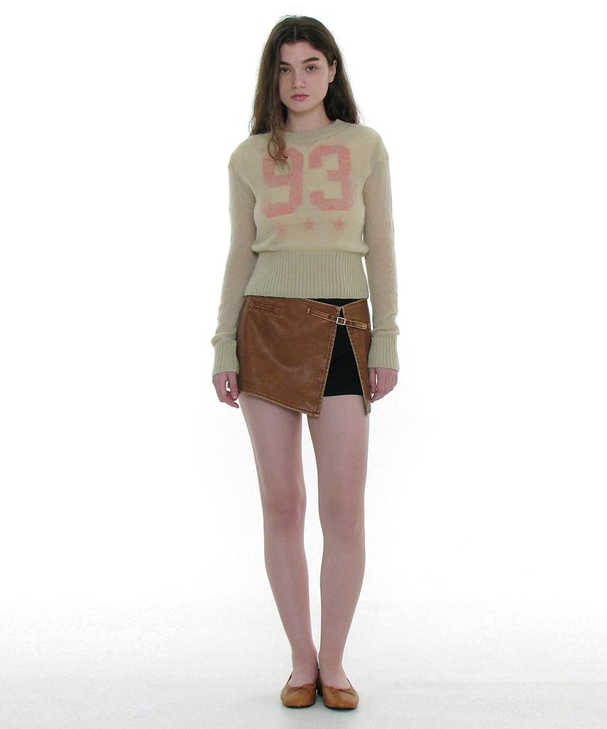 PARTIMENTO WOMEN Sheer Wide Rib Knit Crew Neck_Cream
