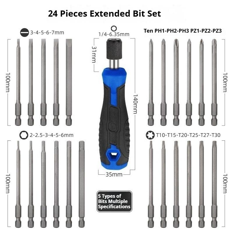 24 in 1 Multifunctional Screwdriver Flat Phillips Hexagonal Plum Manual Screwdriver Set