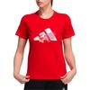 adidas Serie Cny T-shirt da Donna a Manica Corta Girocollo Stampata Tema Sportivo Stile Americano Vintage Rosso Chiaro GP0706
