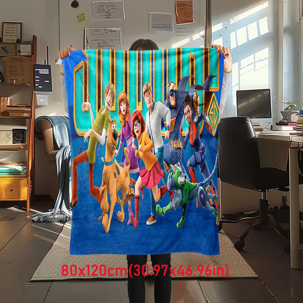 Filme de animação de aventura comédia de fantasia de Halloween Scooby-Doo cobertor macio decoração de casa para cochilo quatro estações quente cobertor Sherpa U10