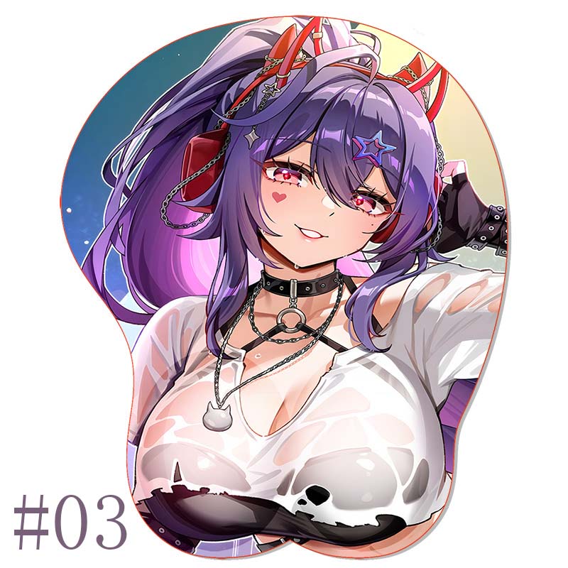 Sexy Akuma Nihmune OPPAI Mouse Pad Mousepad Anime Waifu Cups Season 6 Numi Silicone 3D Wrist Rest MousePad Sexy Hentai Mouse Mat