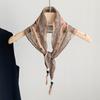 Hong Kong style retro versatile silk scarf fashion triangle scarf high sense elegant temperament accessories thin neck headscarf multi-purpose