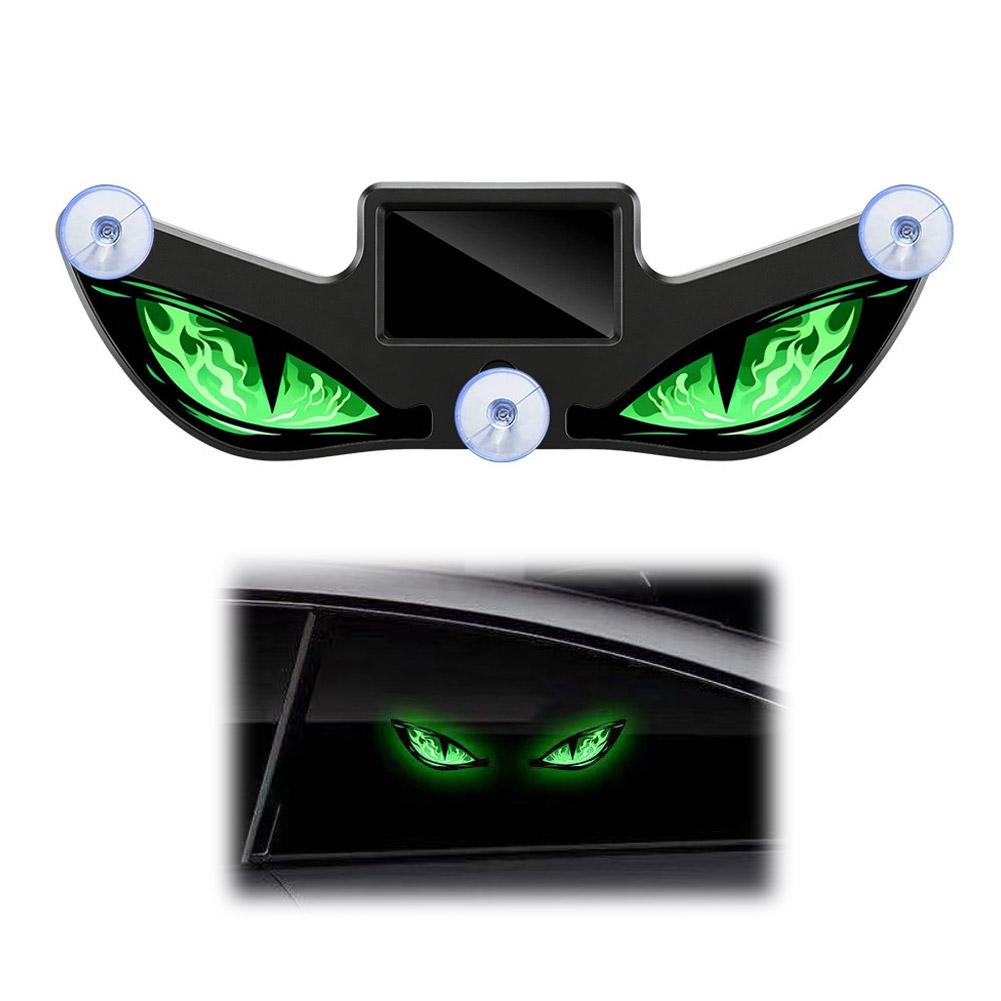 Solar Devil Eyes LED Car Window Light Wireless No Drill Solar Powered Demon Eyes Warning Lights for Cars/ Trucks/SUV/RV/Vans Neon Lights 4