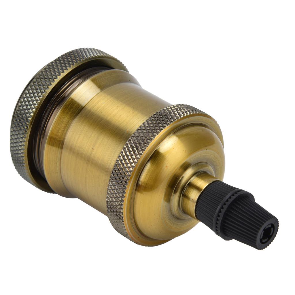 2PCS Vintage Lamp Socket Retro Aluminum Lamp Holder DIY Accessories for E26 27 Vintage BulbsYellow Bronze