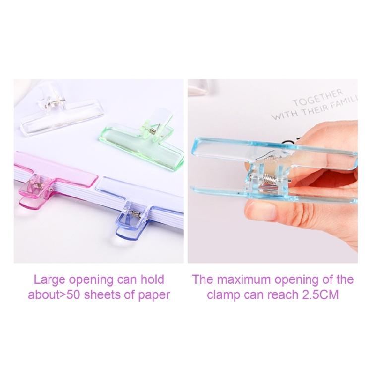 10Pcs Clear Acrylic Paper Clip Paper Clamp for Food Bag Photo Drawing Board Acrylic Paper Clip for Home Kitchen Office