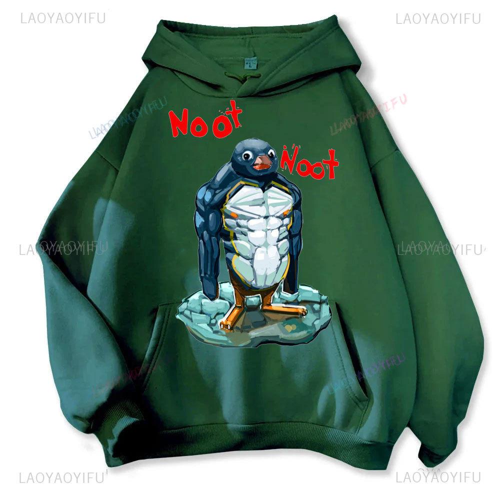 Music-listening Penguin Emotion Autumn Winter Hoodies Men Fashion Long Sleeve Sweatshirts Women Streetwear Pullovers Sudaderas