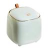 White, Green, Light Green Press Flip Lid Mini Square Desktop Trash Can Plastic Small Covered Table Paper Waste Basket