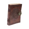 Handmade Embossed Travel Diary with Classic Style/Formate With Hook - Brown. Size 5x7 Inches.