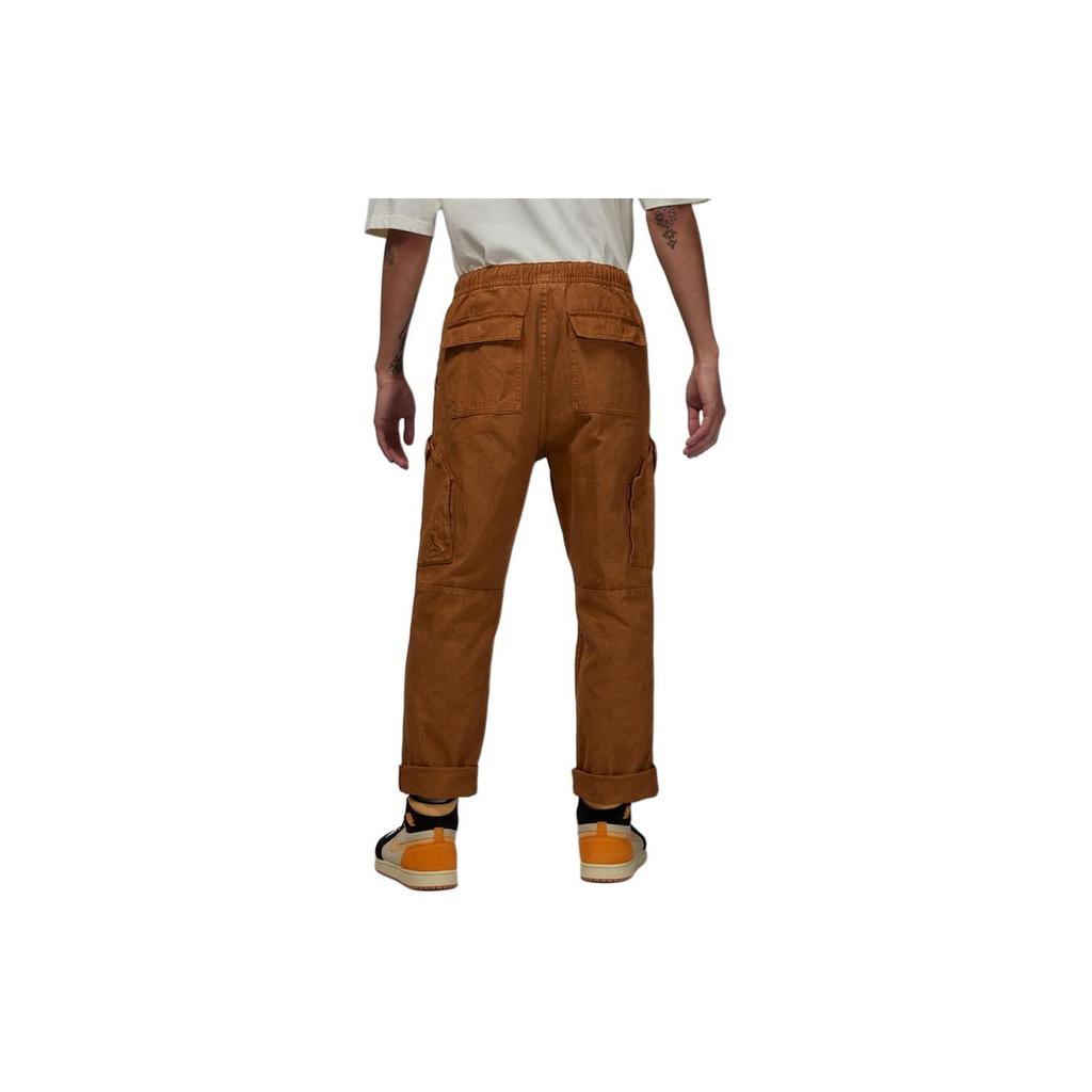 Jordan Solid Color Zipper Casual Washed Work Pants Men Bottoms Khaki FN6365-231
