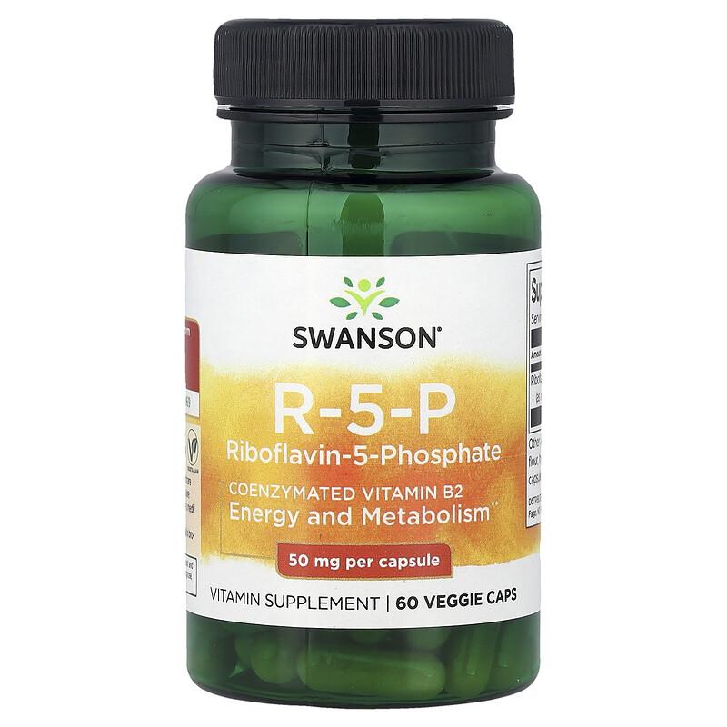 R-5-P, Riboflavina-5-Fosfato, 50 mg, 60 Cápsulas Vegetales