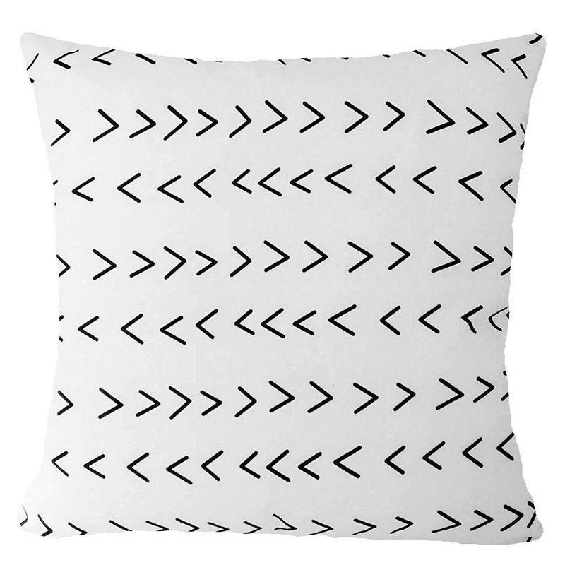 Cover Geometric Cushion Home Sofa Decor Black  White Linen Throw Pillow Case