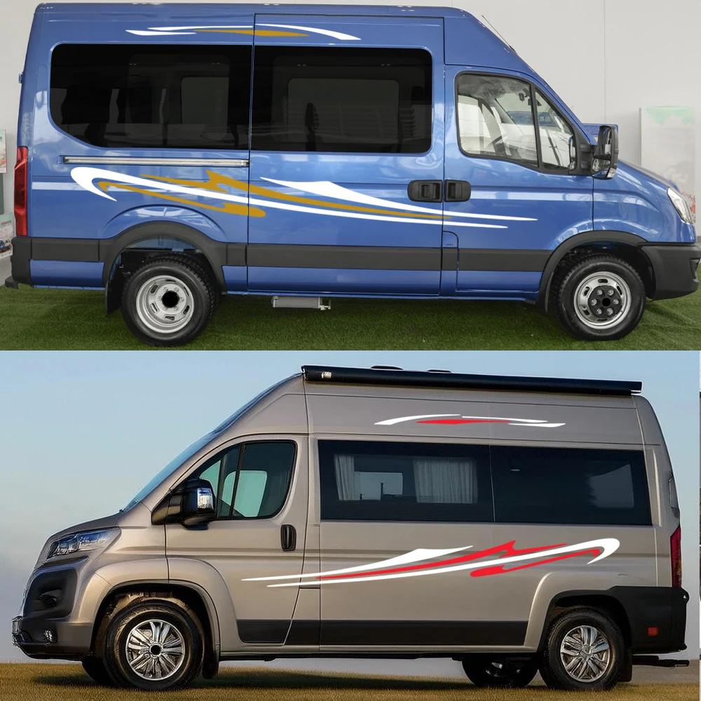 4PCS Car Side Body Stickers Waterproof Vinyl Decals For Van Camper RV Motorhome Auto Body Tuning Decoration Stickers Accessories