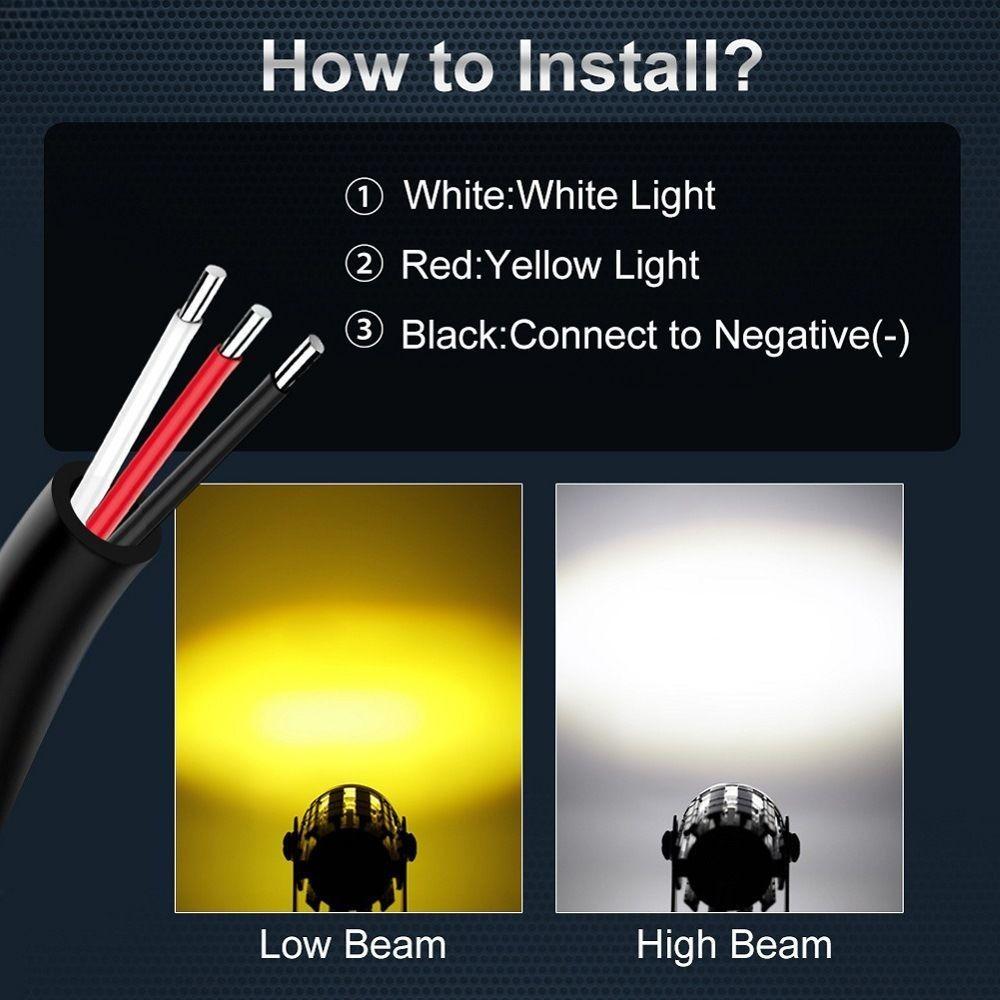 2Pcs 12W Motorcycle Spotlights  Waterproof Driving Lamp Dual Colour Fog Spot Light for Motorcycle Truck ATV