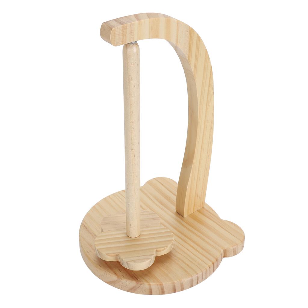 1 Set Yarn Holder Wooden Stable Bear Shaped Base Rotating Yarn Spinner for Crocheting Natural Color