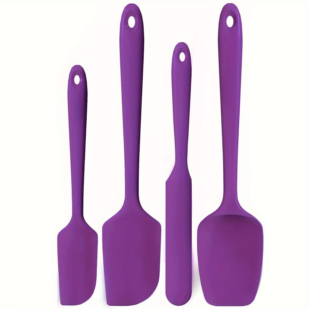 4 4pcs Heat Resistant Silicone Spatula Set: U Taste 600ºF High Temp Seamless BPA Free Food Grade Flexible Rubber Silicon Kitchen Cooking Mixing Baking