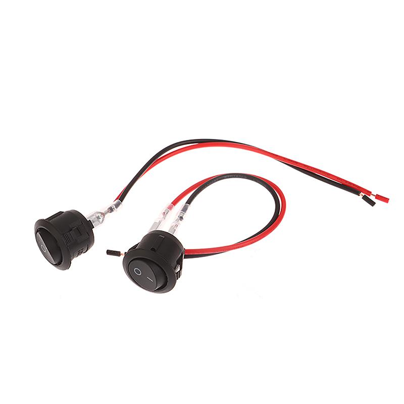 5Pcs Round Rocker Switch On Off Spst Mini Toggle Switch 12V For Car Automotive Rv 2 Pin Switch Mini Rocker Switch With Wire