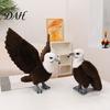 Soft Stuffed Bird Doll Realistic Plush Bald Eagle Doll, Animal Toy with Foldable Posable Wing Plushie Wings, Lifelike for Home Decor And Educational
