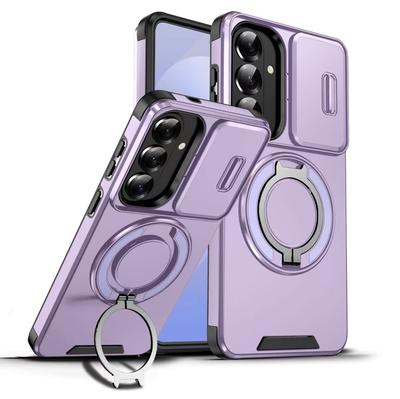 Funda para teléfono con soporte de anillo magnético a prueba de golpes Armor para Samsung Galaxy S26Edge S26 Ultra Plus Cubierta protectora con tapa para cámara