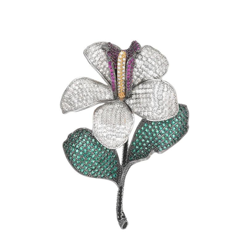 

fashionable flower brooch for women, high-end and elegant, new style orchid coat pin, accessory золотий