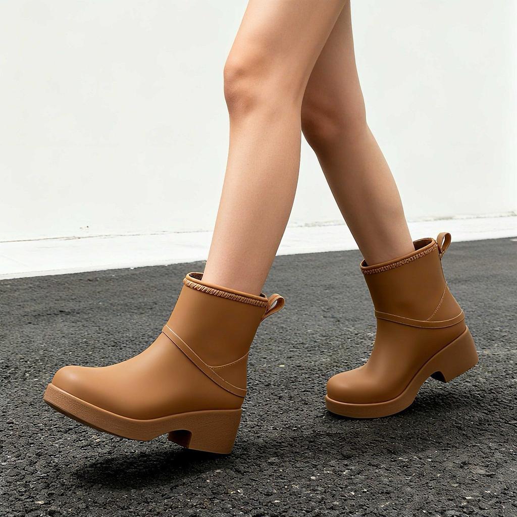 Fashion Martin Boots Women's Shoes Short Boots Fried Street 5 Round 2 Head Thick-soled Waterproof Table Autumn, Winter, Spring and Autumn New Short B