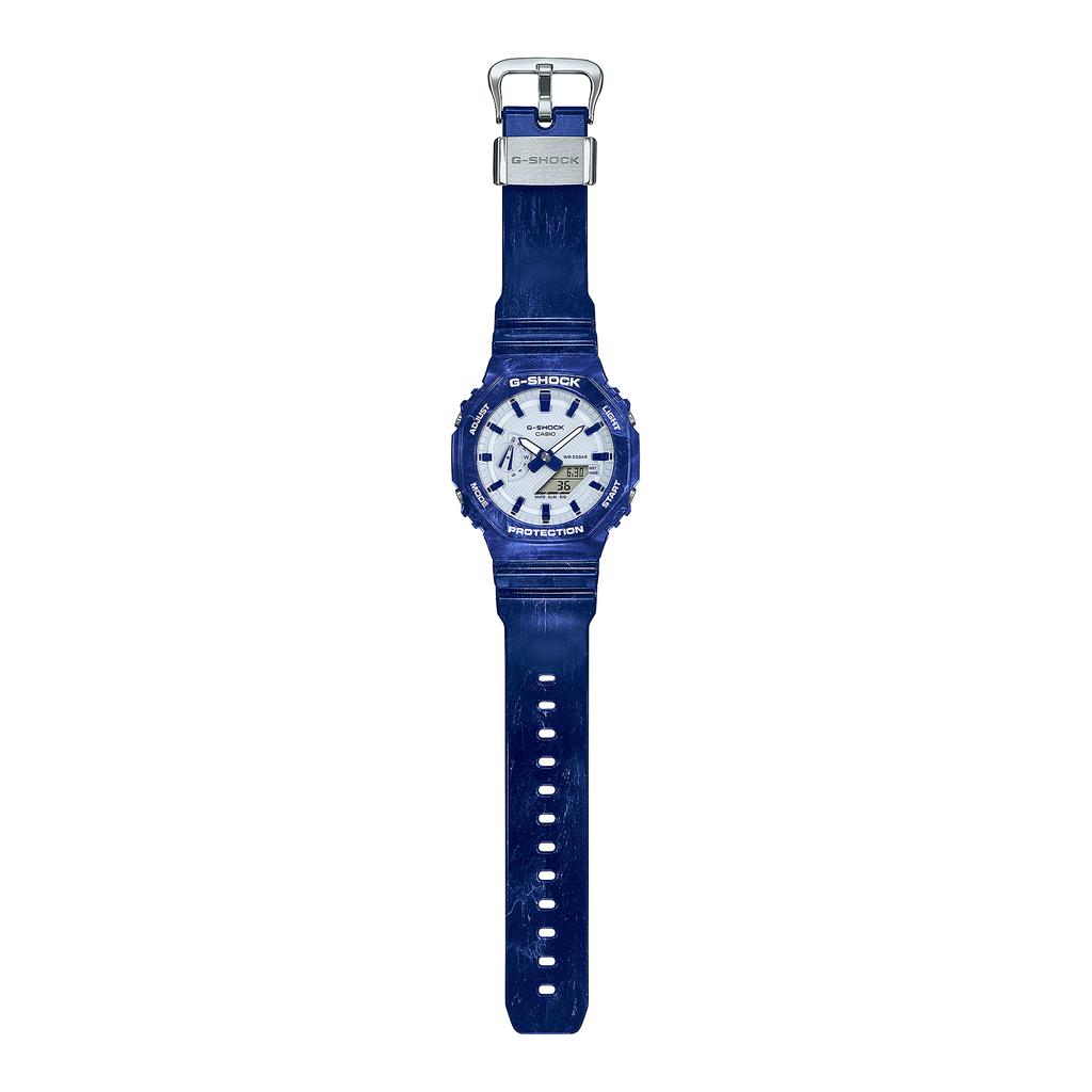 Casio G-SHOCK Men's Resin 200M Water Resistant Analog Shock Resistant Quartz Watch GA-2100BWP-2A