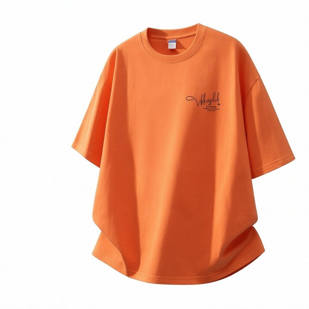 

Pure cotton short sleeve T-shirt men s large size t-shirt 2XL оранжевый