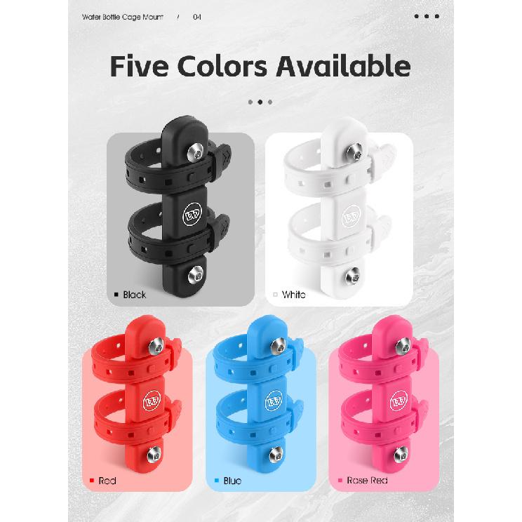 WEST BIKING Bicycle Water Bottle Holder Silicone Non-slip Straps Set MTB Road Bike Bottle Stand With Adaptor Cycling Accessories Cup Holders 5