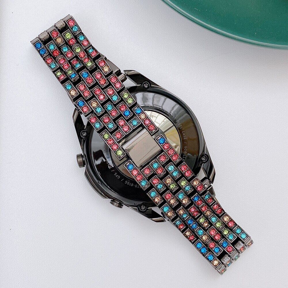 Metal Diamond Strap for HuaweI Watch 4 3 Pro GT5 GT4 GT2 Gt3 46mm Amazfit GTS GTR 2 3 Colorful Band for Samsung Watch 7 6 5 4 3 Active 2 Wristband