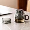 Heat-Resistant Tea Water Separation Glass Tea Cup With Filter Wooden Handle Lid Brewing Flower Tea Cup Tea Maker