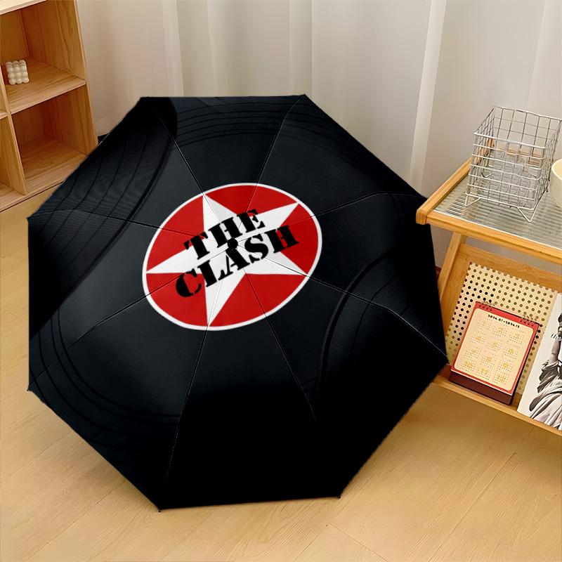 The Clash Print 8?Ribs Automatic Umbrella Wind Resistant Lightweight Folding Umbrella For Outdoor Travel