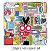 Cartoon Ruler Q Version Waterproof Journal Stickers - 100 Sheets Stationery Set, Creative INS Style