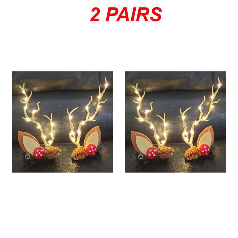 4-1 STÜCKE Bunte Licht Geweih Haarspange Mode Ohren Weihnachten Halloween Haarspange Accessoires Geweih Stirnband Neue Kopfbedeckung