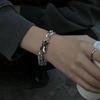 Hip-hop Trendy Stainless Steel Geometric Black Zircon Couple Bracelets for Women Men Personality Punk Jewelry Accessories Gifts