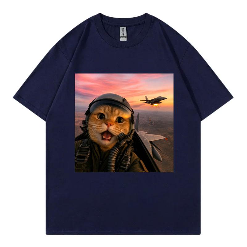 Funny Flying Cat Meme Graphic T Shirts Unisex Unisex Clothing Kawai Fashion Tshirt Summer Casual 100cotton Short Sleeve Tshirts