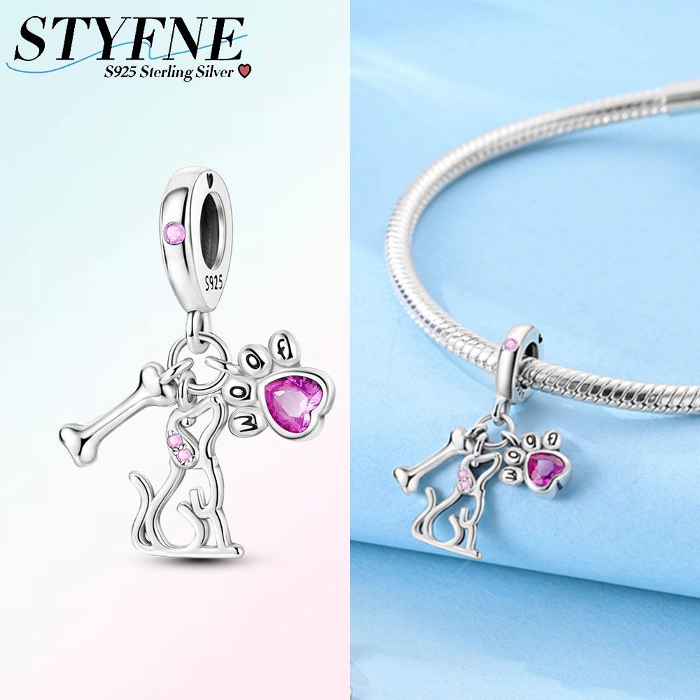 

Original Charms Copper Puppy Paw Print Bone Pendants Fit Charms Plata Bracelets For Women Jewelry Making Diy Fine Gifts