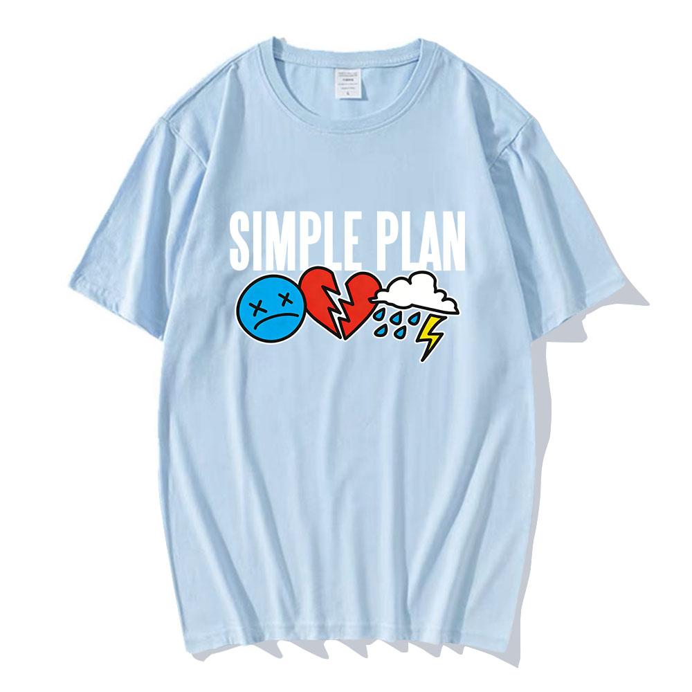 Original 3 Icons Logo T-Shirt Band SIMPLE PLAN Design Print Tshirts Short Sleeve Cotton Summer O-neck Tees Unisex Streetwear Top