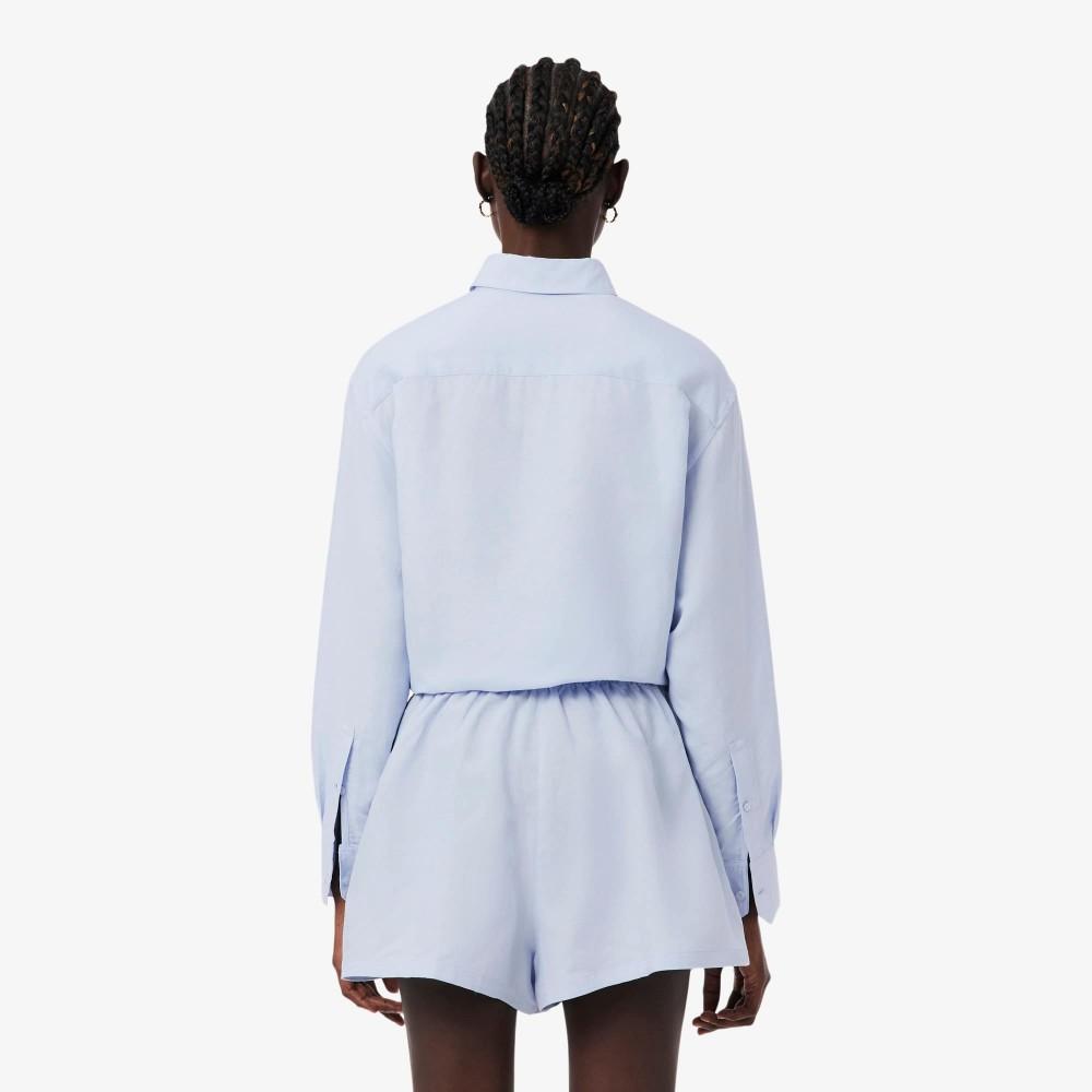 [lacoste] Women's Linen Blended Stripe Shirt CF1429-56GJ2G