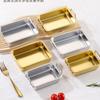 Rectangle Oven Tray for Casserole Bread Pizza Stainless Steel Deep Roasting Pan with Portable Handle Kitchen Accessories