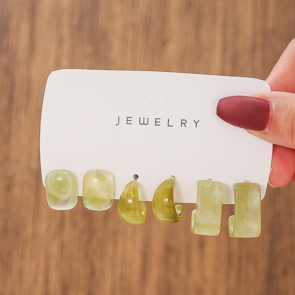 Spring and summer earrings women's design sense niche temperament earrings set multi-pair combination small fresh girl heart earrings
