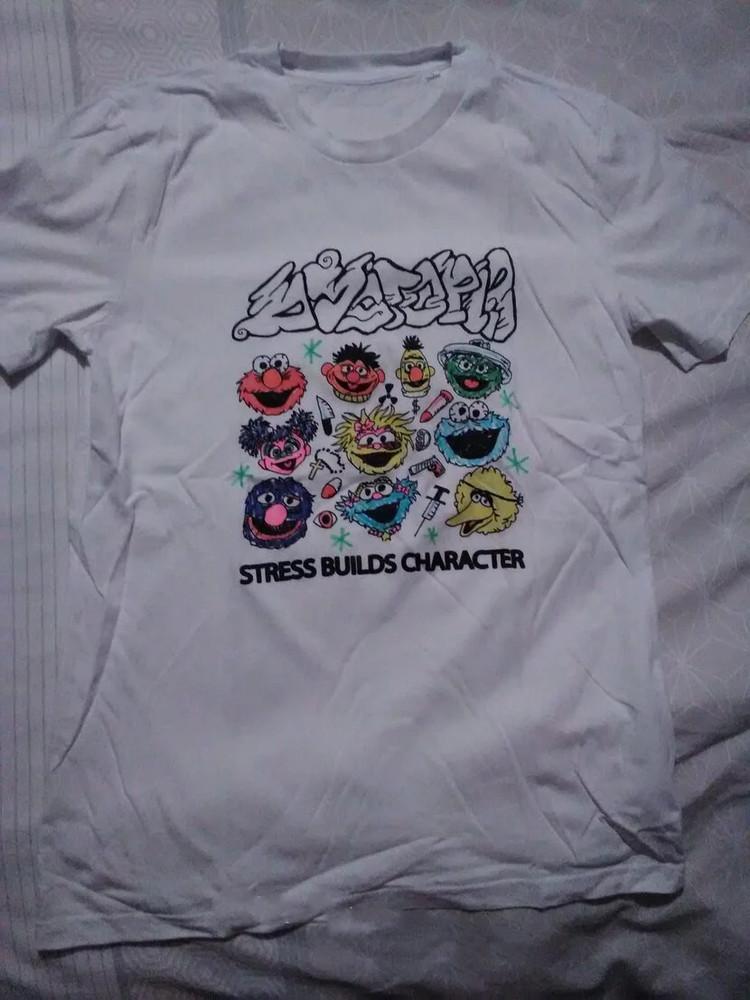 Stress Builds Character Dystopia Band White  Cotton   BT690 Unisex T-Shirt S