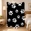 Dog Paw Prints Dog Pattern Throw 240g Flannel Blanket, Suitable for Sofas, Beds, Offices, Exquisite Gift Blankets