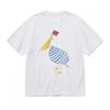 Men's Soft Breathable All Season Classic T-Shirt Striped Bird With Red Crest Tee