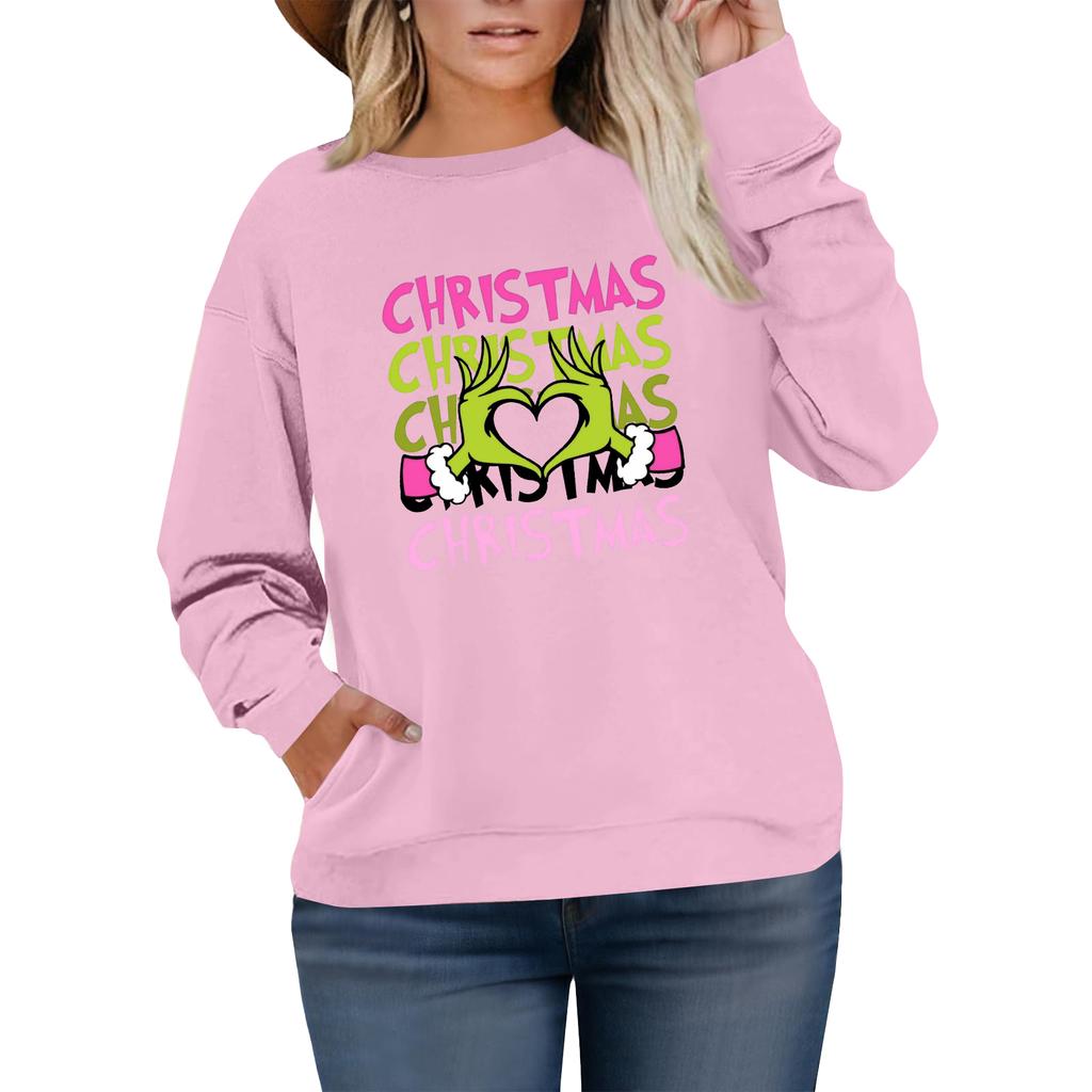 Dámská módní ležérní mikina s dlouhým rukávem a potiskem pro větší velikosti