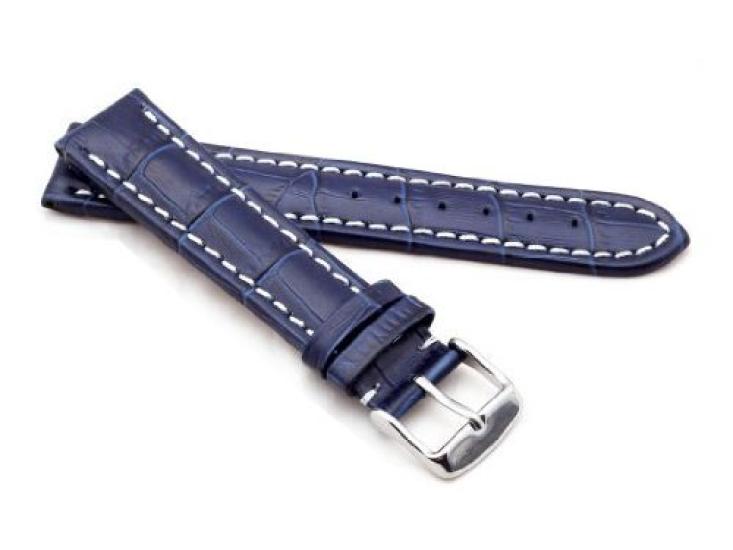 King Watch Parts Compatible with Tag Heuer Embossed Croco Belt Aftermarket Product Navy [Import Original] 20/18mm