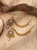 Retro Ethnic Long Tassel Rhinestone Zirconia Earrings for Women - Court Style Statement Drops