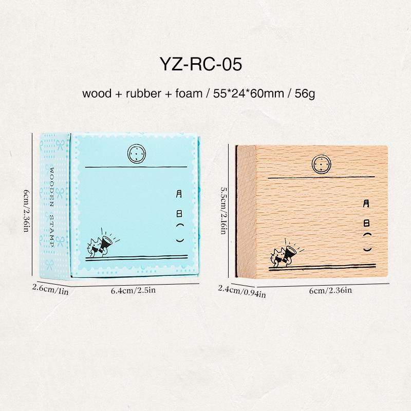 Vintage List Plan Border Landscape Wooden Stamp Creative DIY Junk Journal Material Collage Student Supplies Stationery